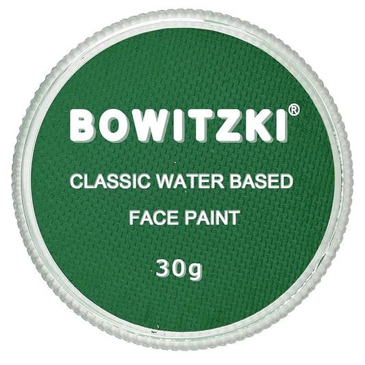 Bowitzki 30g Professional Face Paint Body Paint Water Based Face painting Makeup Safe for Kids and Adults Split Cake Single Color - Christmas Green