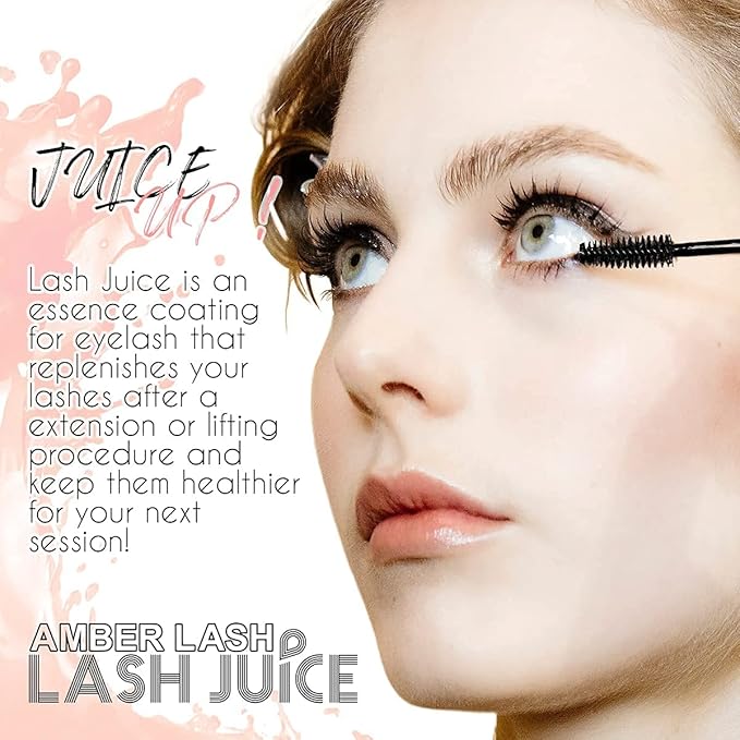 Lash Juice by Amber Lash, 3-in-1 Coating Essence and sealant for Eyelashes with Extensions and or Lift Perm, Protect and Nourish to Promote Healthy Eyelash 10ml / 0.34 fl oz Total(Double Take)