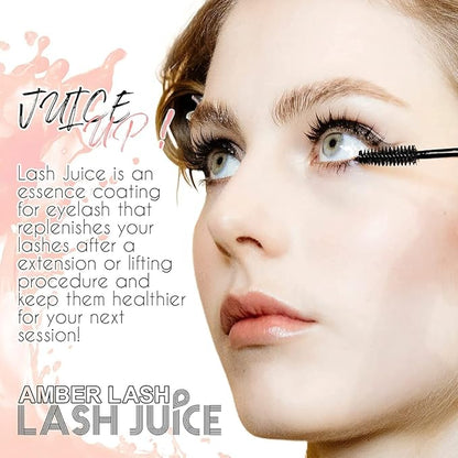 Lash Juice by Amber Lash, 3-in-1 Coating Essence and sealant for Eyelashes with Extensions and or Lift Perm, Protect and Nourish to Promote Healthy Eyelash 10ml / 0.34 fl oz Total(Double Take)