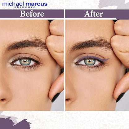 michael marcus Makeup Cake Eye Liner (Amethyst) - Water Activated Dry Pressed, Long-Lasting, Vibrant Color & Smudge Resistant Eyeliner - Cruelty & Paraben Free - For Beginner & Pro Makeup Artist