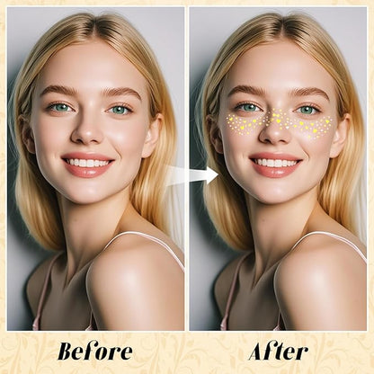 Glitter Freckles Face Tattoo, Temporary Fake Freckles, Waterproof and Sweatproof Face Sparkles for Party, Music Festival 6 Counts with 1 Tape(Heart-Shaped)