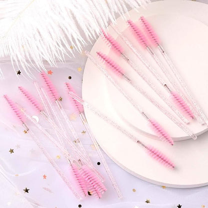Tbestmax 1000 Disposable Mascara Wands Eyelash Brush Spoolies for Eyebrow Eye Lash Extension Pink
