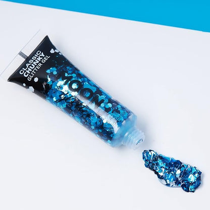 Classic Chunky Glitter Gel by Moon Glitter - 0.40fl oz - Glitter Face Paint - Set of 6