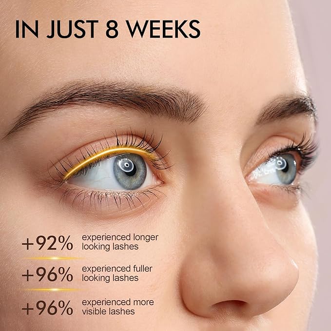 Eyelash Growth Serum - Fuller & Longer Looking Eyelashes Lash Enhancing Serum, Voluminous Lengthening Natural Lash Enhancer, Vegan & Cruelty-Free (Silver)