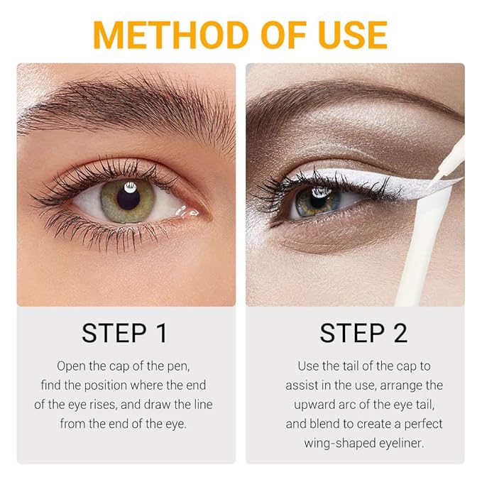 evpct 6Pcs Black Blue Violet Nordic Purple White Red Brown Liquid Wing Eyeliner Stamp Eye Pencil Makeup Color