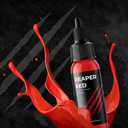 Red Tattoo Ink by Monsters Ink, Reaper Red Tattoo Ink a Lip Stick Red Tattoo Ink (Reaper Red, 1oz)