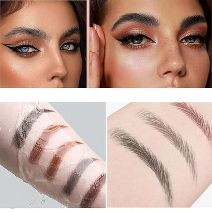 Magic Eyebrow Pencil 1Pcs 3D Microblading Eyebrow Pencil with 4 Fork Tip, Waterproof Long-Lasting Natural Makeup Fine Stroke Eyebrow Pen (Dark Coffee)