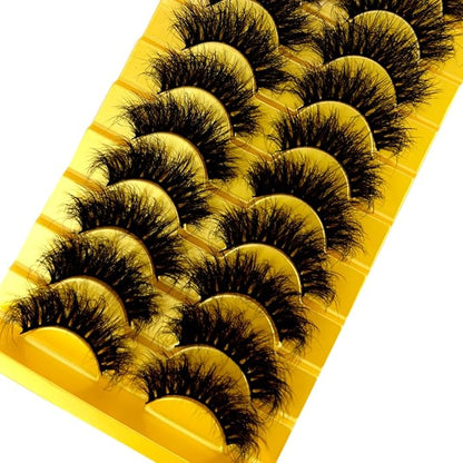 HBZGTLAD Soft Mink Eyelashes 3D Curl Winged End Eye Elongated Fake Lashes Thick Handmade Natural False Eyelash Messy Cross Lash Wholesale (6D25)