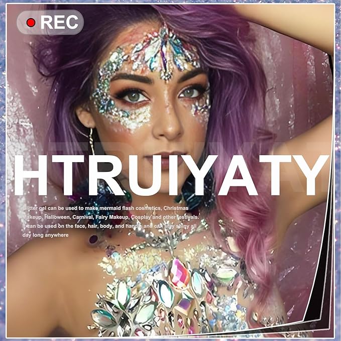 Body Glitter Gel Set Holographic Glitter Festival Makeup for Face Hair Rave Accessories Body Shimmer Glitter Liquid Lotion(red+Green+Black)
