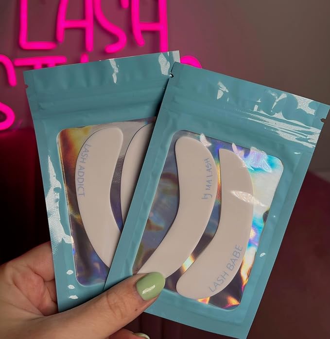 Reusable Silicone Eye Pads - Set of 2 (1 Pair) - Eyelash Extension Under Eye Patches for Lash Lift, Lower Lash Isolation, Sensitive Skin, and Removal - LASH ADDICT (1 pair)