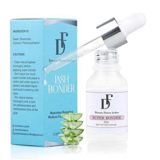 Lash Bonder for Eyelash Extensions Super Bonder for Lashes Extensions Glue Accelerator Adhesive Companion Waterproof Lash Bond Sealant Reduce Fumes 15ml-Blue Aloe