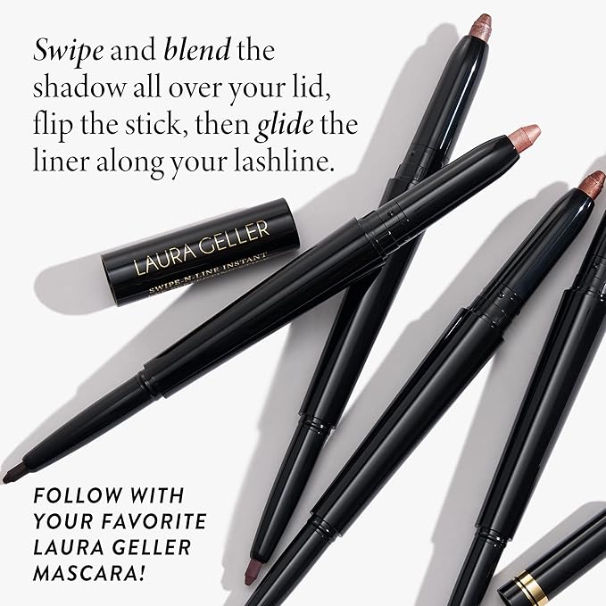 LAURA GELLER NEW YORK Waterproof Eye Spackle Eyeshadow Primer + Swipe-n-Line Dual-Ended Eyeshadow and Eyeliner Stick, Earthy (Taupe-Green/Warm Green)