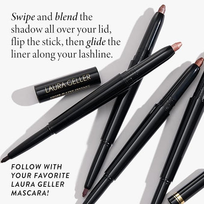 LAURA GELLER NEW YORK Waterproof Eye Spackle Eyeshadow Primer + Swipe-n-Line Dual-Ended Eyeshadow and Eyeliner Stick, Dramatic (Sage-Gray/Stormy Blue)
