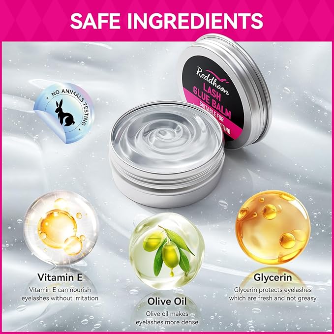 Lash Lift Glue Balm Kit, Eyelash Lift Glue Adhesive & Lash Lift Rods with Brush for Lash Lift & Brow Lamination, Strong Viscosity & Water Solubility for Eyelash Perm Kit, 0.35Oz/10G