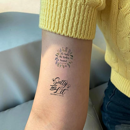 Christian Temporary Tattoos for Kids,80 Pcs Bible Verse Fake Temporary Tattoo for Adult Women Men Christian Party Favors Body Decorations Supplies,God Bless Classic Quote Tattoos for Boys Girls Q735
