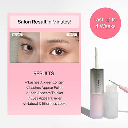 ENTROPY MAKEUP Lash Lift Kit, Professional Eyelash Perm Kit for Long-Lasting Curl, Up to 4 Weeks Natural Lift, Nourishing with Ceramide & Hydrolyzed Collagen, Hypoallergenic