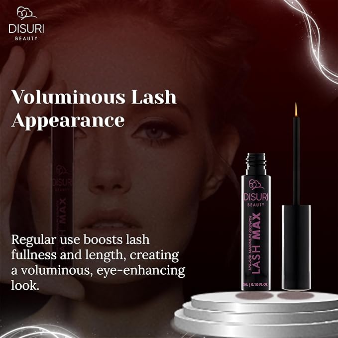 Lash Max Eye Lash Serum Growth (3ML) - Perfect for Everyday Use - Waterproof Eye Lash Serum with Advanced Formula - Safe and Gentle - Get Thicker and More Defined-Looking Lashes
