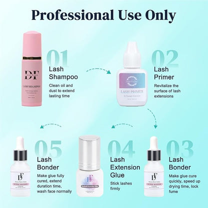 Lash Bonder for Eyelash Extensions Super Bonder for Lashes Extensions Glue Accelerator Adhesive Companion Waterproof Lash Bond Sealant Reduce Fumes 15ml-Pink Rose