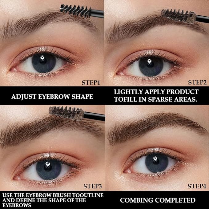 Tinted Thickening Brow Mascara,Brow Fast Sculpt,Waterproof, Transfer-proof, Brush to Fill in Eyebrows and Cover Gray Hairs - Cruelty Free (2pcs 06 Brunette &07 Espresso)