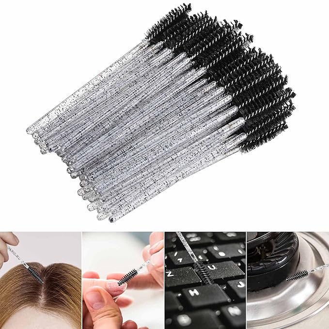 Tbestmax 2000 Disposable Mascara Wands Eyelash Brush Spoolies for Eyebrow Eye Lash Extension Black