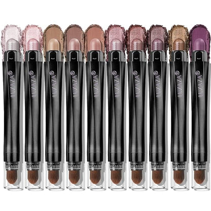 10PCS Eyeshadow Stick, Shimmer And Matte Brown Metallic Cream Eyeshadow Pencil Crayon with Smudge-proof & Waterproof, Eye Brightener Stick, Ideal Gift for Women - Cocoa Crush