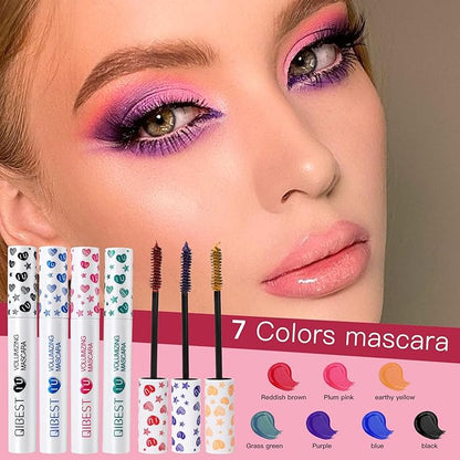 Waterproof Colorful Mascara 7 Colors Long Lasting Mascara Lengthening Voluminous Eyeliner Charming Mascara for Eyelash Eye Makeup