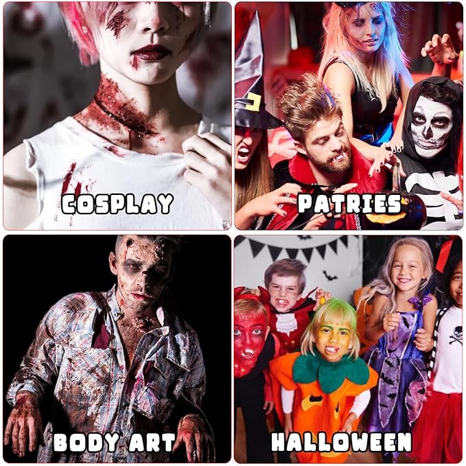 Bowitzki Halloween Makeup Palette 5 Colors Face Body Paint Oil Based with Brush for Zombie Skeleton Clown Witch Football Baseball Sports SFX Costume Cosplay Dress Up (Orange)