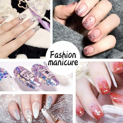 Pack of 24 Colors Chunky and Fine Glitter Mixed,Nail Art Face Body Hair Iridescent Sequins Loose Glitter,DIY Epoxy Resin Craft Slime Tumbler Making Flakes Powder