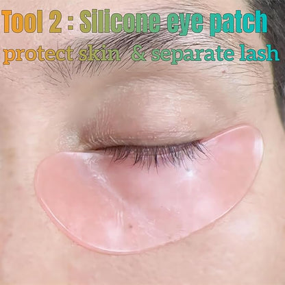 Eyelash Lift Shields Silicone Lash Curlers 8 Size Lifting Pads Jelly Lami Lamination Roller - Upper, Lower Perm Rod Perming Set with Ribbon Compensator, Eye Patch, Y Brush Tool-U Curl Shield