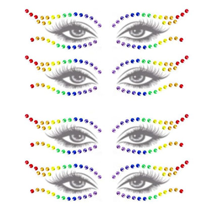 Wehhbtye 4 Sets Rainbow Face Gems, Self Adhesive Pride Festival Face Jewels Sticker, Colorful Crystal Eyeliner Jewels for LGBT Makeup Costume Party Accessories Craft DIY Decorations