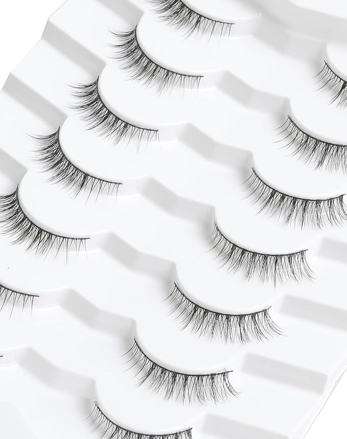 Natural Lashes Natural Eyelashes Short Eyelashes Natural Look False Eyelashes Wispy Eye Lashes 10mm Small Lashes Fake Lashes K50
