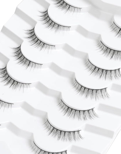 Natural Lashes Natural Eyelashes Short Eyelashes Natural Look False Eyelashes Wispy Eye Lashes 10mm Small Lashes Fake Lashes K50