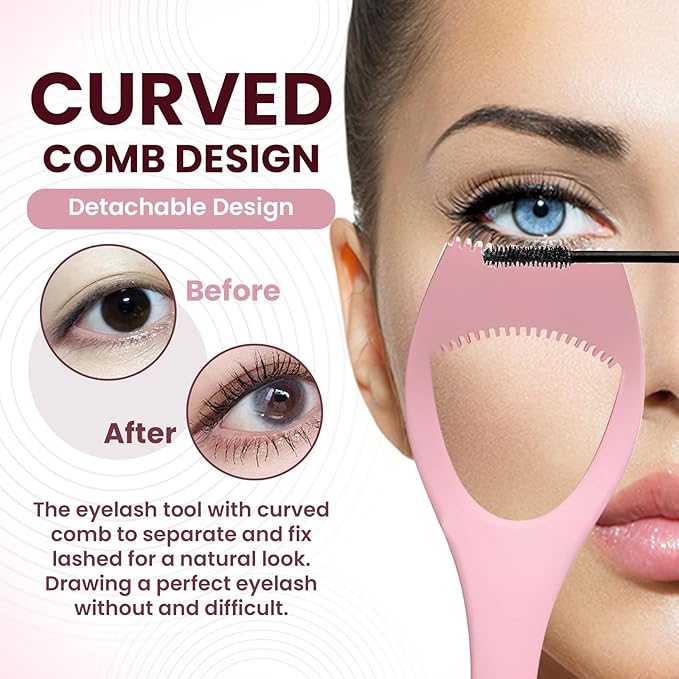 Mascara Shield Applicator Guard Silicone Mascara Shield Guard Lash Buddy Eye Lash Shield Lash Clip Eyelash Separator Tool Eyelash Tweezers Helpful Makeup Kit for Eyeliner Eyeshadow