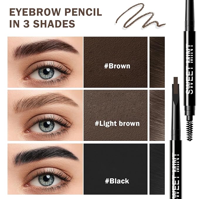 Microblading Eyebrow Pencil for Women,0.1mm Ultra-Fine Mechanical Pencil,Makeup Brow Definer Waterproof,Draws Tiny Brow Hairs and Fills in Sparse Areas and Gaps (Light Brown)
