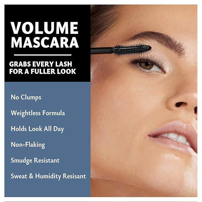 Ultra Voluminizing Intense Effect, Black Mascara for Extra-Volume, Waterproof & Long Lasting Formula, Clump Resistant Wand, 11X More Volume, Up to 48 Hrs Long Wear, Paraben Free. 1 Count