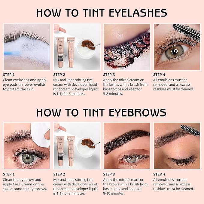 Libeauty Eyelash Black Color Kit Instant Eyebrow Black Hair Colour Kit Voluminous Coloring for Lash and Brow Perfect Partner for Lash Perm/Lift/Lamination Treatment