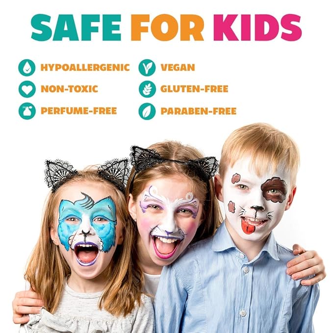 Kraze FX Dome Stroke - Shark (25 gm), Professional 1-Stroke Split Cake, Hypoallergenic, Non-Toxic, Water Activated Face & Body Painting Makeup Supplies for Sensitive Skin, Kid Safe, Adults