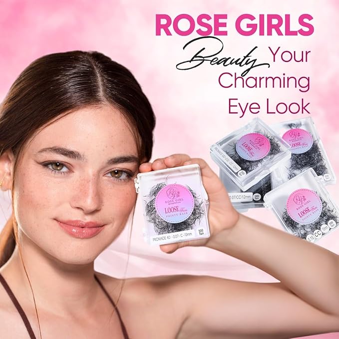 Loose Promade Fans - Natural Look Handmade Volume Eyelashes From 3D To 16D - C CC D DD Curl - False Lashes Extensions - Thickness 0.03~0.1 mm - 8~20 mm Length (14D-0.03-CC (14mm))