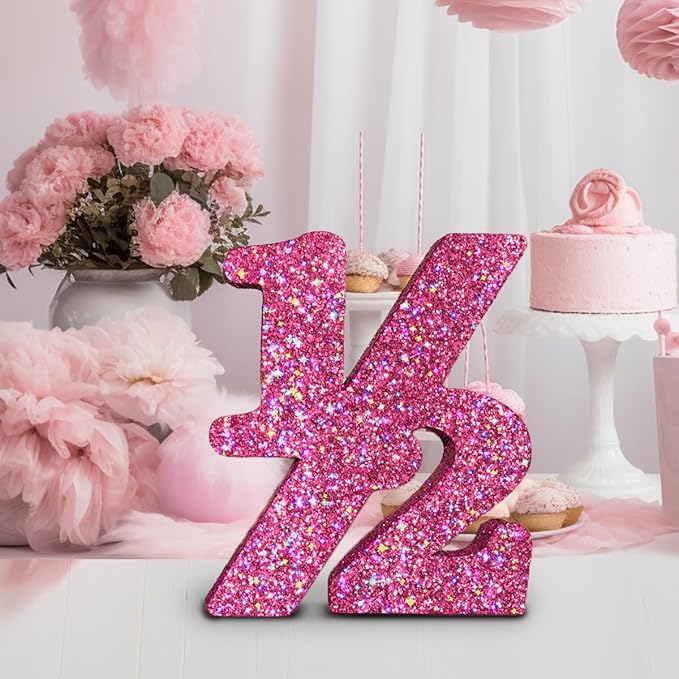 1/2 Glitter Number (Rose)