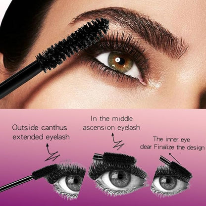 Bubble Mascara - anti-smudge, thick and long formula, anti-clumping, create thick and long eyelashes, enhance natural makeup effect, can be applied in layers to enhance curl (2 packs)