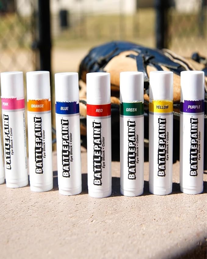 EyeBlack BattlePaint – Bright Colored Under Eye Black Grease for Pro Athletes and Super Fans – Baseball, Softball, Football – 1 Stick – Pink