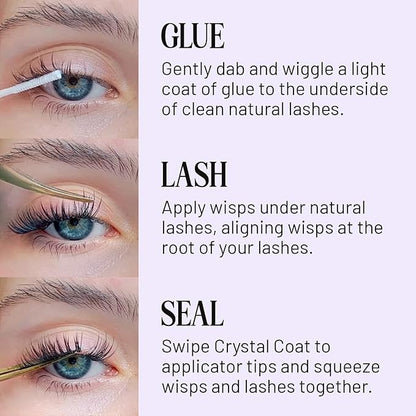 Lilac St - Lock-It-Bond (Black) - Beginner Lash Cluster Glue - Precise Brush Tip Applicator - Strong Hold & Easy Removal - Waterproof - Sensitive Eyes Safe - Cruelty Free, Vegan, Women Founded
