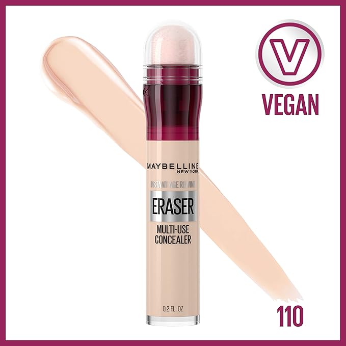 Maybelline Lash Sensational Sky High Washable Mascara Makeup, Volumizing, Lengthening, Defining & Instant Age Rewind Eraser Dark Circles Treatment Multi-Use Concealer, 110, 1 Count