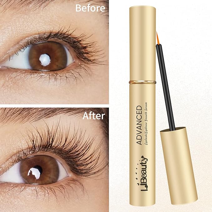 Libeauty Lash Serum for Eyelash Growth - Eyelash Enhancing Serum for Longer, Thicker & Fuller Lashes with Natural Formula, Safe for Sensitive Eyes & Extensions (2ml)