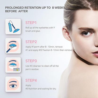 2023 Upgraded Eyelash Lift Kit,Eyelash Perm Kit,Eyelash Perm Professional Curling Extension Set,Semi-Permanent Perming Wave Suitable For Salon and Home Use