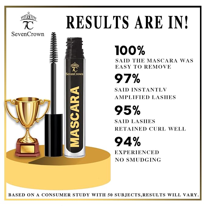 Mascara Black Curling & Length Waterproof Mascara Makeup Set | Vegan & Cruelty-Free | Holiday Gift for Beauty Lovers