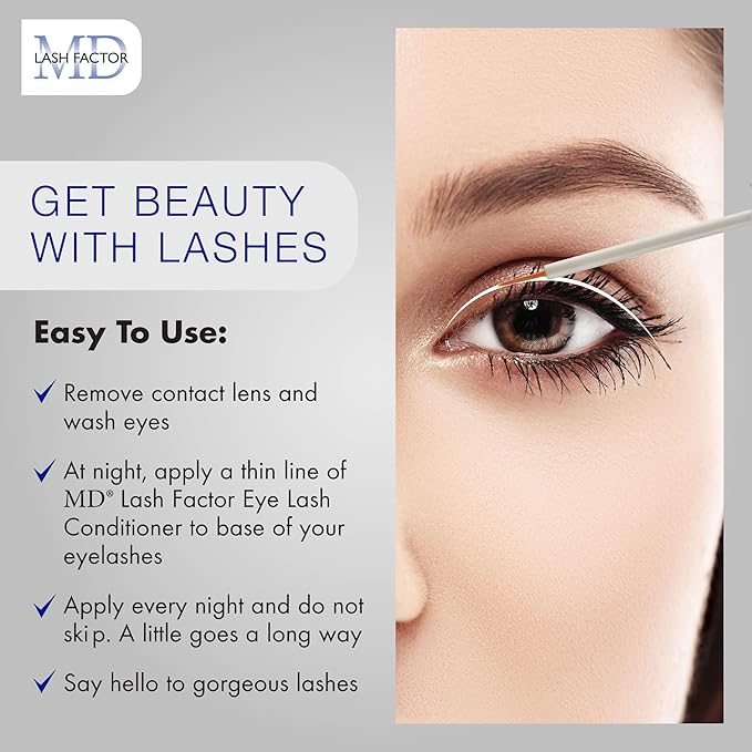 Lash Factor Eyelash Growth Serum| Enhances Your Natural Lashes For A Fuller, Longer & Denser Look | Eyelashs Enhancer for Women | 0.2 Fl Oz - 6 Month Supply
