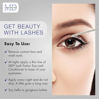 Lash Factor Eyelash Growth Serum| Enhances Your Natural Lashes For A Fuller, Longer & Denser Look | Eyelashs Enhancer for Women | 0.2 Fl Oz - 6 Month Supply