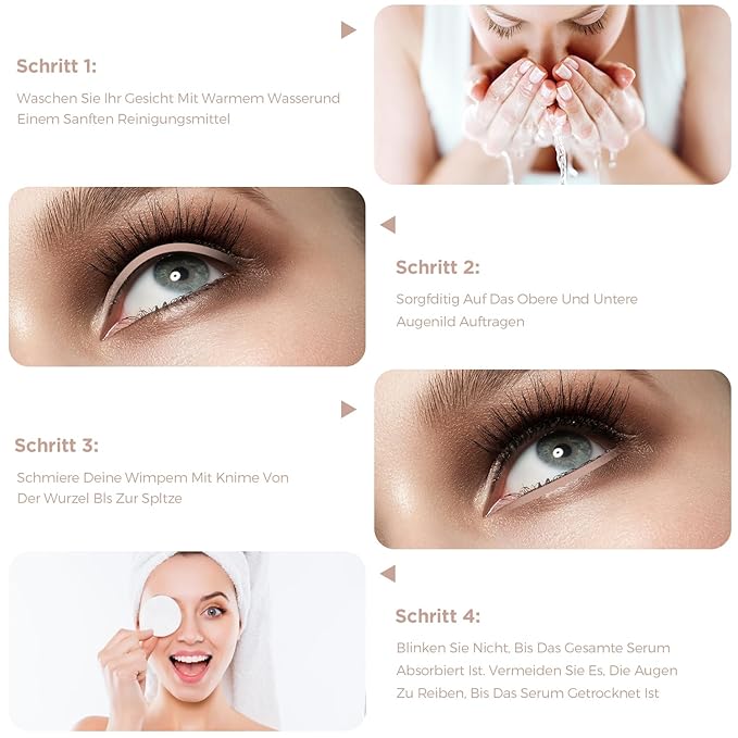 Eyelash Growth Serum, Nutrient Formula Lash Serum Growths Fuller & Longer Looking, Clear Eyebrow Growth Serums With Mascara Tube Natural Formula Vegan & Cruelty-Free