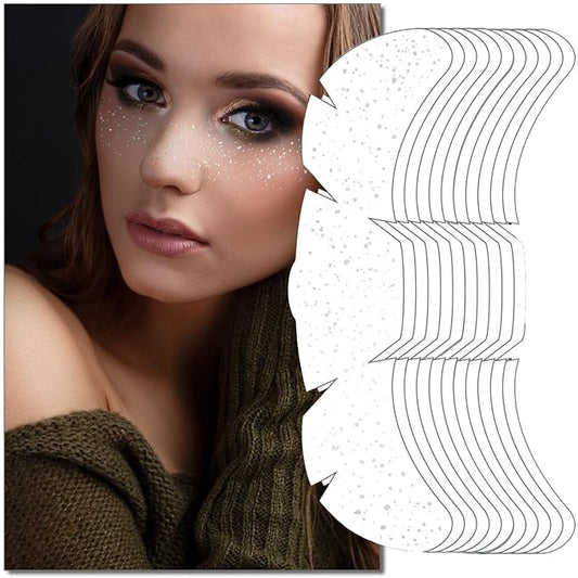 Makeup Patches Silver Face Glitter Makeup Speckles Glow Up Face Glitter Speckles Patches Accessories Party for Women-10 Count